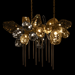 Люстра подвесная с 22-мя гранёными стеклянными плафонами с вертикальными подвесками Gilded Mirage  варинант исполнения - 8 | Loft Concept в Брянске