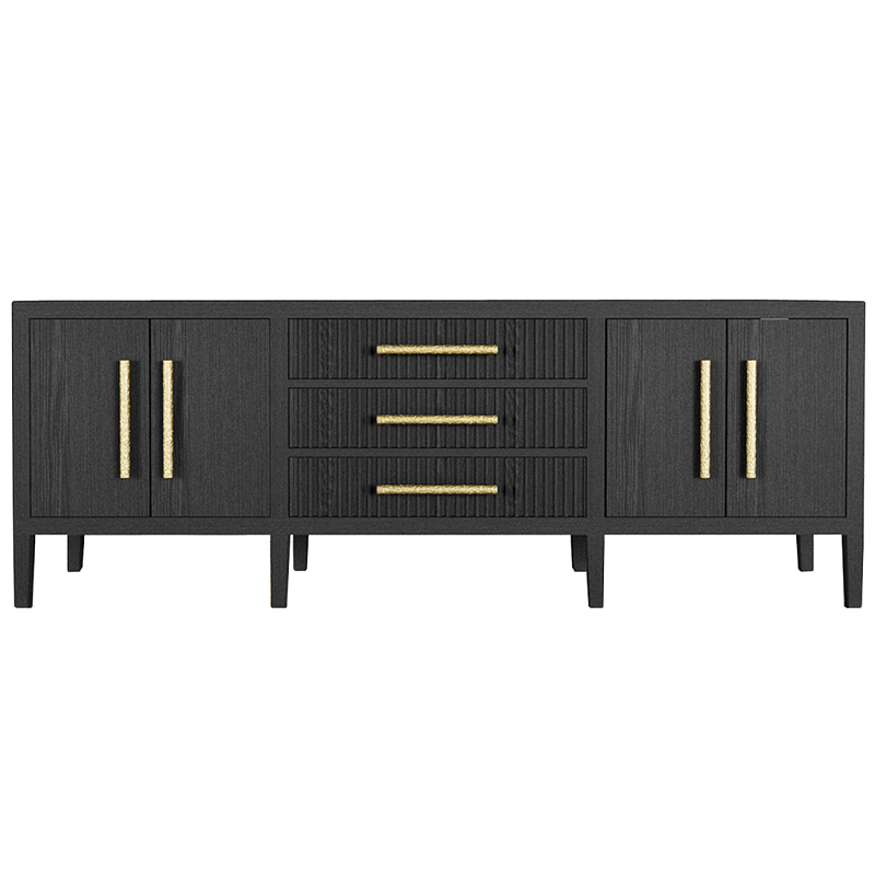 Большая VT-тумба Primo шпон Черный дуб Черный Золотой в Брянске | Loft Concept 