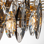 Люстра подвесная круглая с овальными подвесками из стекла дымчатого цвета Harlow Crystal Round варинант исполнения - 2 | Loft Concept в Брянске