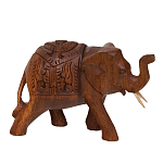 Статуэтка из дерева суар в виде слона в традиционном облачении Little Elephant варинант исполнения - 2 | Loft Concept в Брянске