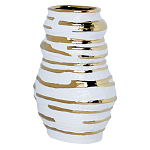 Ваза белая с рельефной поверхностью и золотыми полосами Vase Beehive варинант исполнения - 1 | Loft Concept в Брянске