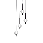 Люстра светодиодная каскадная с 4-мя сферическими стеклянными плафонами Splatter варинант исполнения - 2 | Loft Concept в Брянске