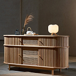 Дизайнерский комод овальный с фактурным фасадом и вставками из плетеных элементов Ambar варинант исполнения - 2 | Loft Concept в Брянске