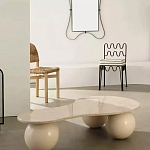 Дизайнерский журнальный стол с изогнутой столешницей на круглых ножках Rigilyr варинант исполнения - 2 | Loft Concept в Брянске