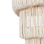 Трехъярусная люстра с подвесками из круглых деревянных бусин белая White Beads Three-tier Chandelier  варинант исполнения - 5 | Loft Concept в Брянске