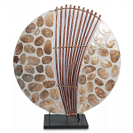 Настольная лампа из перламутра и дерева на подставке Indonesian Shell варинант исполнения - 2 | Loft Concept в Брянске