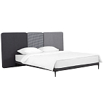 Кровать с большим мягким изголовьем Unity Dark Grey Bed варинант исполнения - 11 | Loft Concept в Брянске