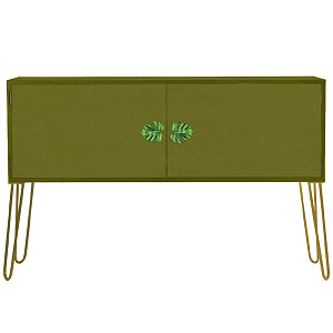 Комод длинный Monstera Green Chest of Drawers