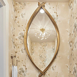 Зеркало овальное в деревянной золотистой раме Oval Gold Lines варинант исполнения - 3 | Loft Concept в Брянске