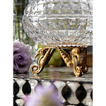 Конфетница прозрачная стеклянная на бронзовых ножках в виде морских коньков с крышкой в виде ракушки Eden Garden варинант исполнения - 5 | Loft Concept в Брянске