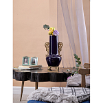 Ваза темно-синяя фарфоровая с бронзовыми ручками и ножками Eden Garden варинант исполнения - 6 | Loft Concept в Брянске