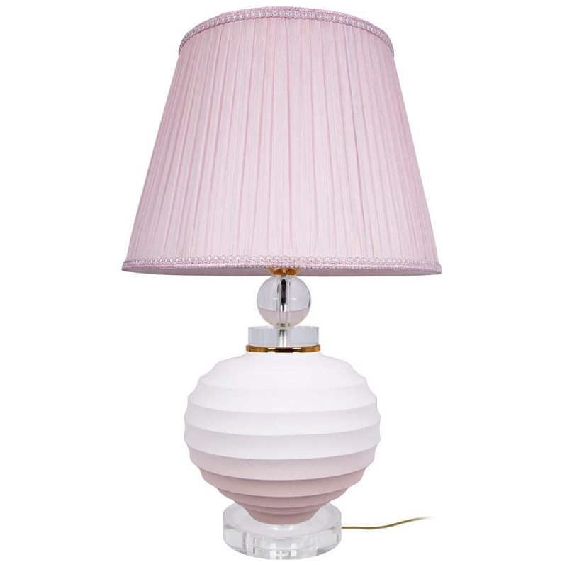 Настольная лампа керамическая Pink lampshade Белый Розовый Настольная лампа керамическая Pink lampshade Белый Розовый в Брянске | Loft Concept