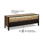 ТВ тумба 2 двери и 2 ящика с подсветкой на рельефном фасаде Warm Industrial варинант исполнения - 8 | Loft Concept в Брянске