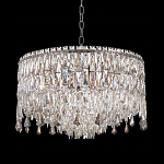 Люстра круглая с хрустальными подвесками на серебряном каркасе Roul Crystal Light варинант исполнения - 3 | Loft Concept в Брянске