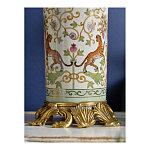 Ваза высокая из фарфора на бронзовом основании Turquoise Blooming Garden варинант исполнения - 7 | Loft Concept в Брянске