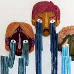 Вязаный Арт-Объект на стену из трех элементов Triptych варинант исполнения - 1 | Loft Concept в Брянске