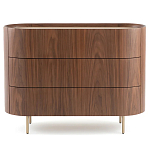 Комод округлой формы с тремя ящиками Walnut and Leather варинант исполнения - 1 | Loft Concept в Брянске