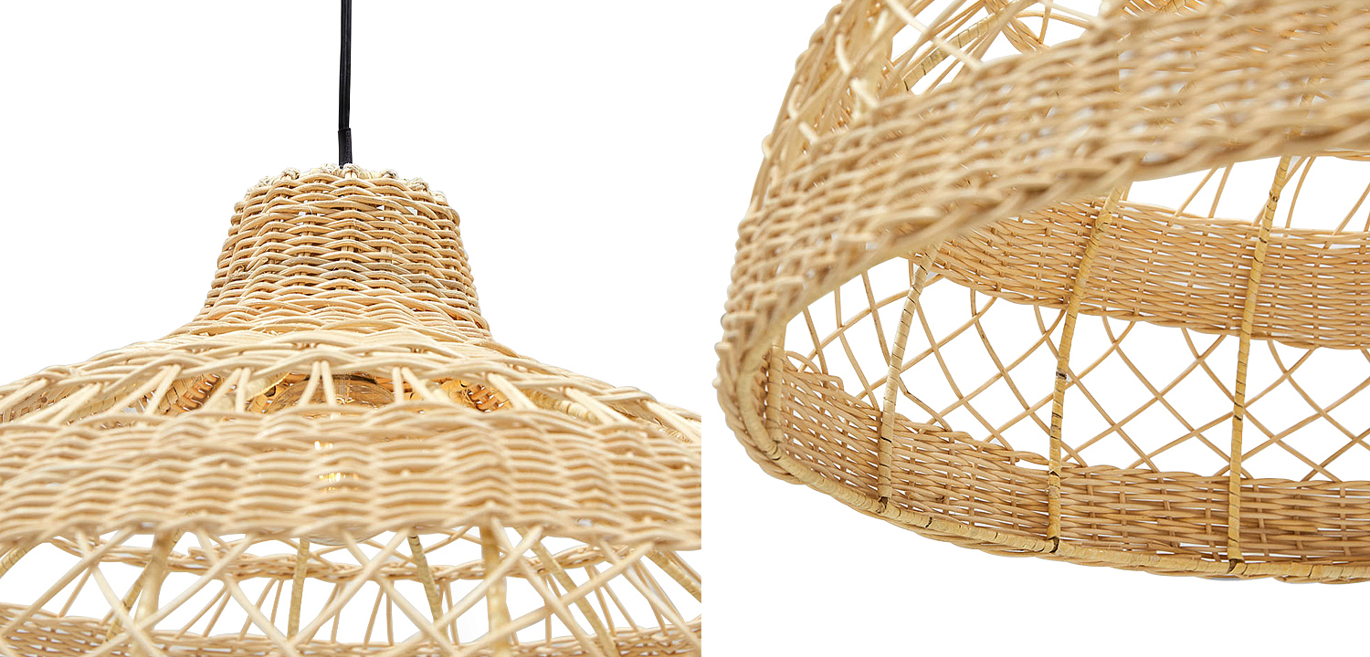 Подвесная люстра с плетеным абажуром Eman Wicker Chandelier Подвесная люстра с плетеным абажуром Eman Wicker Chandelier - Loft-Concept в Брянске
