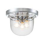 Потолочный светильник для ванных комнат с круглым стеклянным плафоном и тремя лампами Quoizel варинант исполнения - 6 | Loft Concept в Брянске