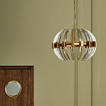 Люстра круглая с прозрачными элементами в форме полумесяца Crystal Crescent варинант исполнения - 5 | Loft Concept в Брянске