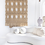Панно на стену плетеное Макраме бежевый цвет  варинант исполнения - 3 | Loft Concept в Брянске