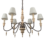 Люстра на металлическом основании с 6-ю белыми тканевыми абажурами Terrain варинант исполнения - 7 | Loft Concept в Брянске