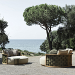 Дизайнерский уличный диван из массива дерева с плетеной спинкой PALINFRASCA Sofa варинант исполнения - 15 | Loft Concept в Брянске