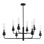 Люстра с 8-ю плафонами в форме стеклянных трубок и мраморных декоративных элементов Montreal варинант исполнения - 3 | Loft Concept в Брянске