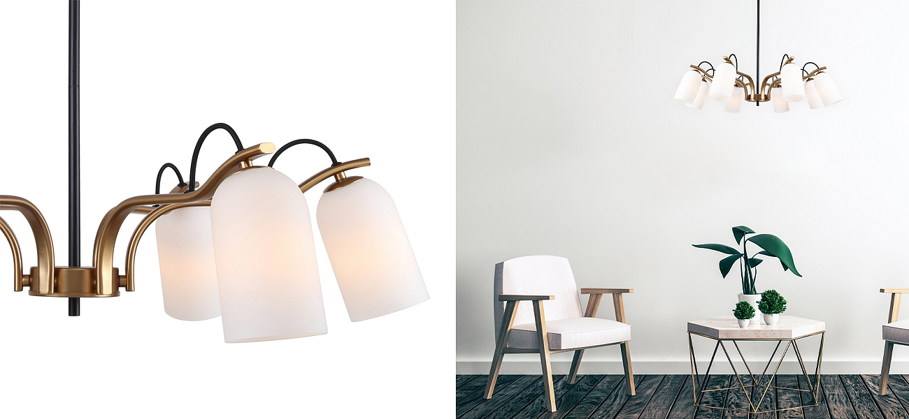 Люстра с белыми плафонами May-lily Люстра с белыми плафонами May-lily - Loft-Concept в Брянске