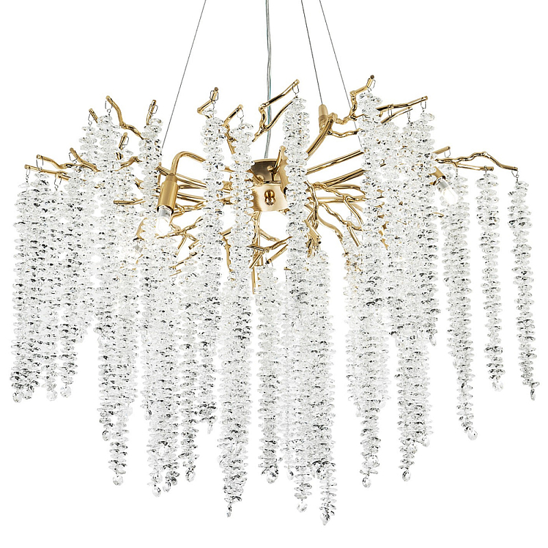 Люстра с декором в виде ветвей с хрустальными подвесками Fairytree Gold Crystal Chandelier 8 Золотой Прозрачное Стекло Люстра с декором в виде ветвей с хрустальными подвесками Fairytree Gold Crystal Chandelier 8 Золотой Прозрачное Стекло в Брянске | Loft Concept