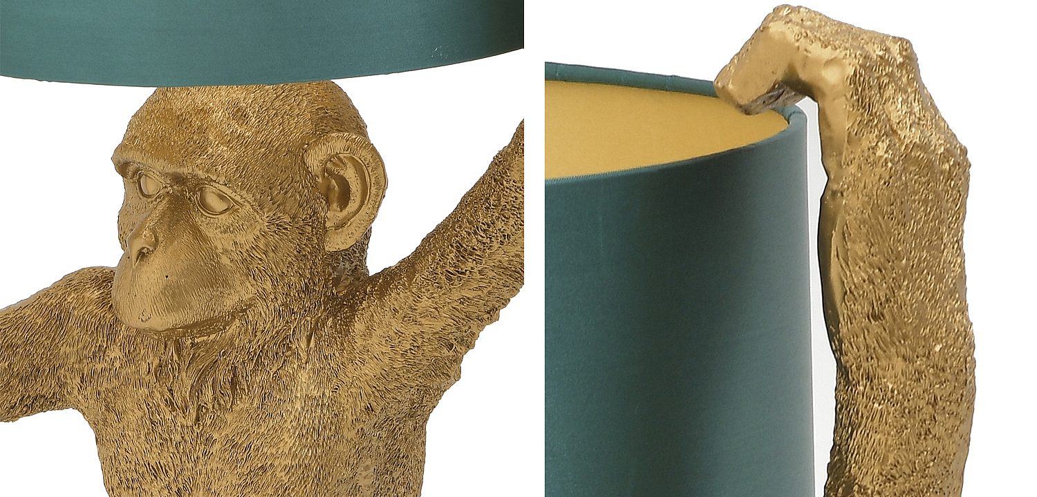 Настольная лампа Gold Monkey Holding Lampshade Настольная лампа Gold Monkey Holding Lampshade - Loft-Concept в Брянске