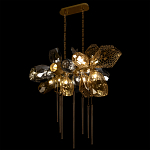 Люстра подвесная с 18-ю стеклянными плафонами с вертикальными подвесками Gilded Mirage  варинант исполнения - 6 | Loft Concept в Брянске
