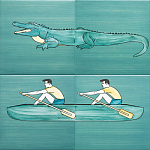 Плитка с узором Крокодил байдарочник варинант исполнения - 1 | Loft Concept в Брянске