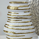 Ваза белая с рельефной поверхностью и золотыми полосами Vase Beehive варинант исполнения - 6 | Loft Concept в Брянске