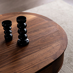 Кофейный стол овальный из дерева с 2-мя ящиками Coffee Walnut Table варинант исполнения - 4 | Loft Concept в Брянске