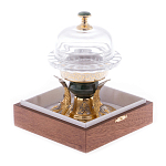 Икорница с декором "Три рыбки" с гравировкой и натуральным камнем Нефрит Decorative Cavair Dishes варинант исполнения - 6 | Loft Concept в Брянске