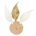 Бра с декоративными белыми и золотыми листьями на текстурном основании Wintery flovers варинант исполнения - 1 | Loft Concept в Брянске