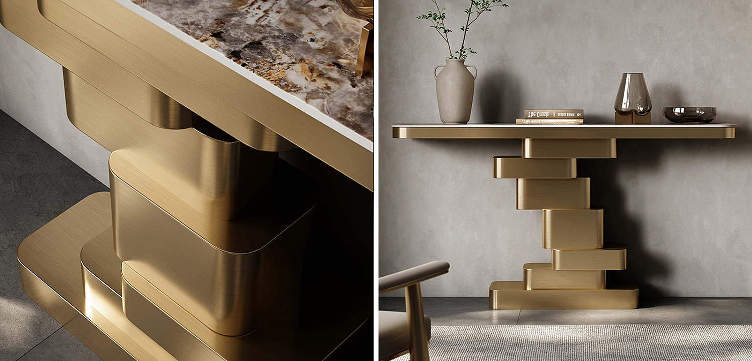 Консоль Maja Marble Metal Console Table Brass Консоль Maja Marble Metal Console Table Brass - Loft-Concept в Брянске