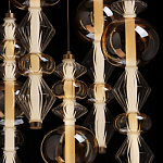 Люстра с плафонами из прозрачного и янтарного стекла в виде шаров и ромбов Gabriel Scott Luna варинант исполнения - 6 | Loft Concept в Брянске