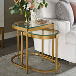 Комплект из 2-х приставных столиков на металлическом основании цвета латунь Ambassador варинант исполнения - 4 | Loft Concept в Брянске