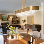 Люстра подвесная прямоугольная цвета латунь Kichler варинант исполнения - 6 | Loft Concept в Брянске