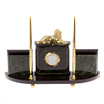 Настольный канцелярский набор из нефрита с декором в виде льва Golden Lion варинант исполнения - 1 | Loft Concept в Брянске