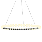 Люстра светодиодная кольцевая с круглыми плафонами белого цвета PEARLS Suspension 80 варинант исполнения - 1 | Loft Concept в Брянске