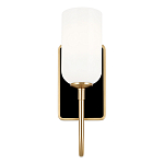  Бра с прямоугольным черным основанием и белым матовым цилиндрическим плафоном Kichler варинант исполнения - 10 | Loft Concept в Брянске