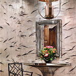 Обои ручная роспись Fishes Blue Pearl on Tarnished Silver gilded silk with pearlescent antiquing варинант исполнения - 1 | Loft Concept в Брянске