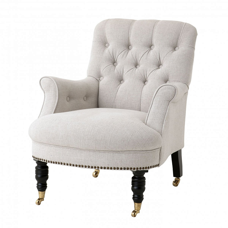 Кресло Eichholtz Chair Barrington Бежево-серый Черный Кресло Eichholtz Chair Barrington Бежево-серый Черный в Брянске | Loft Concept