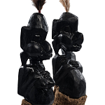 Комплект из 2-х деревянных статуэток Asmat Statuettes Black варинант исполнения - 3 | Loft Concept в Брянске