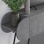 ТВ-тумба серая с 2-мя откидными дверцами и 2-мя открытыми полками CAPSULE TV STAND RETRO GREY варинант исполнения - 4 | Loft Concept в Брянске