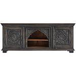 Деревянная ТВ-тумба из массива манго с резьбой Essua Grey Mango TV stand варинант исполнения - 1 | Loft Concept в Брянске