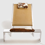 Дизайнерское кресло на металлическом каркасе с подставкой для ног Poltronova Mies Armchair варинант исполнения - 3 | Loft Concept в Брянске